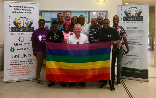 With activists from Free Gender, Kayelitsha Queer Hub, Access Chapter 2, GiveOut